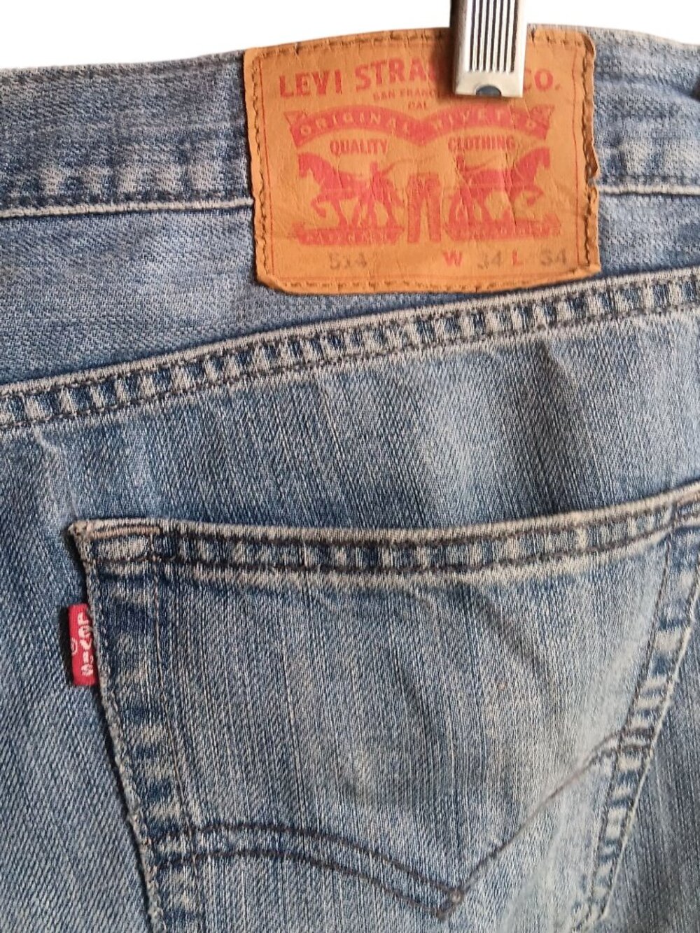 34x34 Levis Mens 514 Jeans W34 L34 Distressed Denim Relaxed Fit